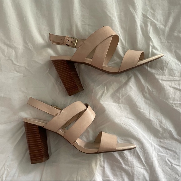 Franco Sarto Ivory / Tan Block Heels - Picture 2 of 8